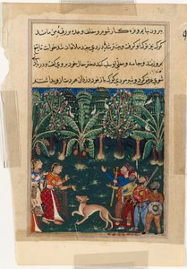 एक तोते की कहानियों से पृष्ठ तुति-नाम: बारहवीं रात: व्यापारियों की बेटी ..., सी। 1560। द्वारा अज्ञात