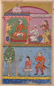 एक तोता तूती-नामा के किस्से से पेज: टेक्स्ट पेज, सी। 1560. द्वारा अज्ञात