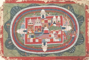 पृष्ठ भागवत भागवत पुराण पांडुलिपि कृष्णा का जीवन, ca. 1775। द्वारा अज्ञात