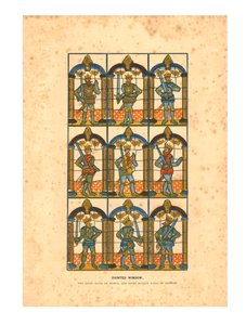 मर्किया के चित्रित विंडो .दो सक्सोन अर्ल्स, और चेस्टर के सात नॉर्मन अर्ल, c1845 द्वारा अज्ञात
