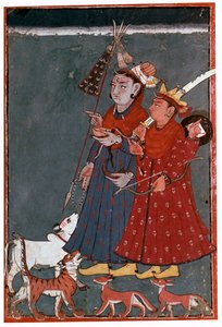 बैल, बाघ और सियार के साथ भगवान शिव और कृष्ण की पेंटिंग द्वारा अज्ञात