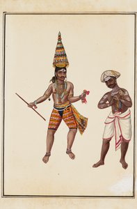 पुरुष मंदिर नर्तकों की जोड़ी, 1820-1825 द्वारा अज्ञात