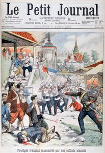 फ्रांसीसी सुरक्षा के तहत लोगों ने सियामी सैनिकों, सियाम, 1903 द्वारा नरसंहार किया द्वारा अज्ञात