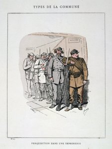 एक मुद्रण घर, पेरिस कम्यून, 1871 में खोजें। द्वारा अज्ञात