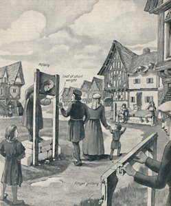 मध्य युग के स्तंभ और स्टॉक, c1934 द्वारा अज्ञात