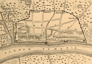 रोमन लंदन की योजना, 1897। द्वारा अज्ञात