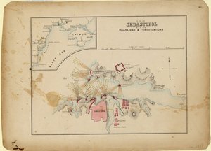 अपने रोडस्टेड और किलेबंदी के साथ सेवस्तोपोल की योजना, सी। 1858 द्वारा अज्ञात