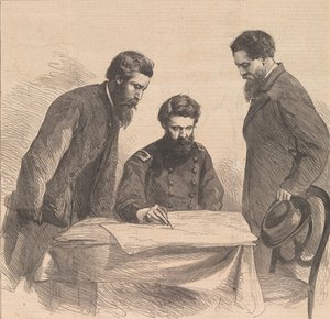 बूथ और हेरोल्ड पर कब्ज़ा करने की योजना बनाना, 1865। द्वारा अज्ञात