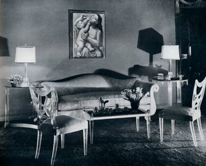 1940 के इंटीरियर में Plexiglas फर्नीचर, 1941 द्वारा अज्ञात