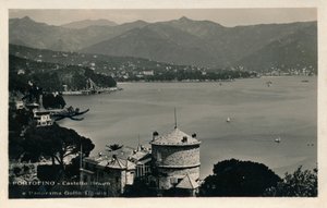 पोर्टोफिनो - ब्रौन कैसल और पैनोरमा गोल्फो टिगुलियो, c1900। द्वारा अज्ञात