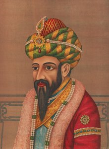 1880 के दशक में एक जड़ाऊ पगड़ी के साथ एक आदमी का चित्र। द्वारा अज्ञात