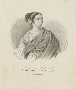 गायक और अभिनेत्री सोफी श्रोडर का चित्रण 1781-1868 सप्पो, 1833 के रूप में। द्वारा अज्ञात