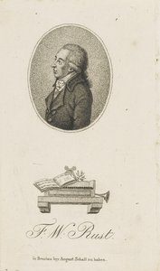 वायलिन वादक और संगीतकार फ्रेडरिक विल्हेम रस्ट का चित्रांकन 1739-1796, सी। 1800। द्वारा अज्ञात