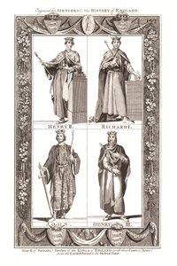 1784 के आर्मस के कोट के साथ इंग्लैंड के राजाओं के चित्र और कपड़े द्वारा अज्ञात