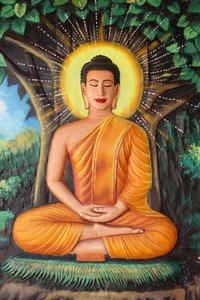 प्रीह प्रोम रथ मठ। बुद्ध का जीवन। कमल के फूल पर ध्यान। सिएम रीप कंबोडिया द्वारा अज्ञात