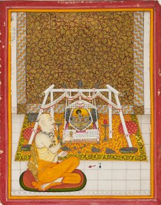 कृष्ण मंदिर में पुजारी, सी1831 द्वारा अज्ञात
