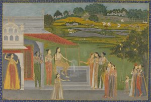 राजकुमारियां एक फाउंटेन पर इकट्ठा होती हैं, सीए। 1770. द्वारा अज्ञात