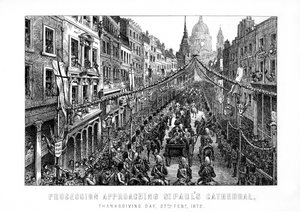 जुलूस सेंट पॉल कैथेड्रल, धन्यवाद दिवस, 27 फरवरी, 1872, 1899 द्वारा अज्ञात