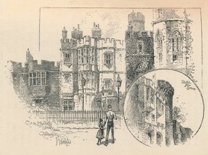 क्वीन एलिजाबेथ लाइब्रेरी। 1895 में उत्तरी क्षेत्र से स्केच द्वारा अज्ञात