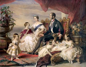 महारानी विक्टोरिया और प्रिंस अल्बर्ट अपने पांच बच्चों के साथ, 1846 द्वारा अज्ञात