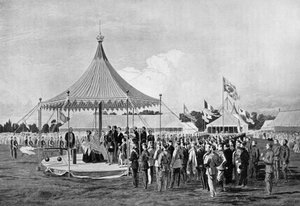विंबलडन में पहला शॉट क्वीन विक्टोरिया ने जुलाई 1860, c1920 में फायर किया द्वारा अज्ञात