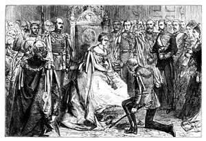 महारानी विक्टोरिया ने भारत के स्टार के आदेश का पहला निवेश किया, c1861 द्वारा अज्ञात