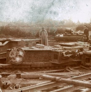बिग बर्था बंदूक के लिए रेलवे बढ़ते हुए, c1914-c1918 द्वारा अज्ञात