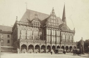 ब्रेमेन में सिटी हॉल। 1900 के आसपास द्वारा अज्ञात