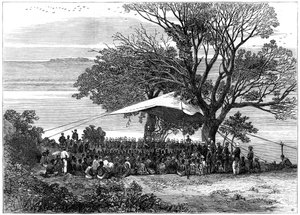 1879 में दक्षिण में ज़ुलु युद्ध, तुगेला के तट पर अल्टीमेटम पढ़ना द्वारा अज्ञात