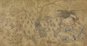 रिक्लाइनिंग फिगर, 1630-40। द्वारा अज्ञात