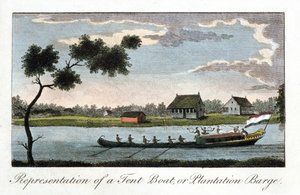 एक टेंट बोट का प्रतिनिधित्व, या बागान बजरा, 1813 द्वारा अज्ञात