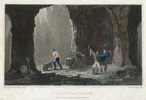 रॉक साल्ट: क्रैको, पोलैंड, c1820 के पास नमक की खान में काम करने वाले खनिज द्वारा अज्ञात