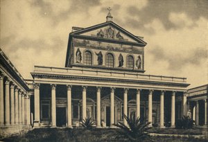 रोमा - दीवारों के बिना सेंट पॉल के बेसिलिका का प्रमुख पहलू, 1910। द्वारा अज्ञात