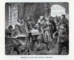 रुडोल्फ II ने लेटर ऑफ मैजेस्टी, 1882 को अनुदान दिया द्वारा अज्ञात