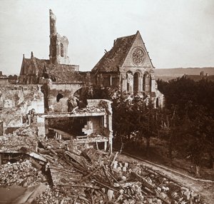 बर्बाद चर्च, वॉक्सिलॉन, उत्तरी फ्रांस, c1914-c1918 द्वारा अज्ञात