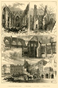 संसद के सदनों की बर्बादी, 1881। द्वारा अज्ञात