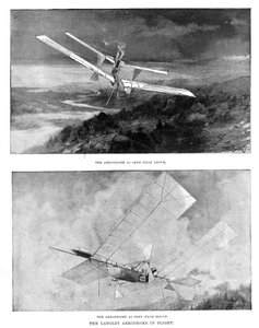 SP Langleys स्टीम से संचालित मॉडल प्लेन Aerodrome ऊपर और नीचे 1902 से देखा गया द्वारा अज्ञात