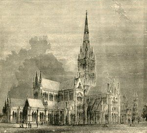 सेलिसबरी कैथेड्रल, 1890। द्वारा अज्ञात