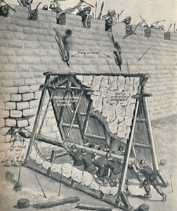 सक्सोंस बैटरिंग डाउन ए सिटी वॉल, c1934 द्वारा अज्ञात