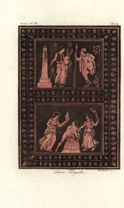 एशिलस के ओरेस्टेस के दृश्य, ग्रीक त्रासदी, एक प्राचीन फूलदान पर द्वारा अज्ञात
