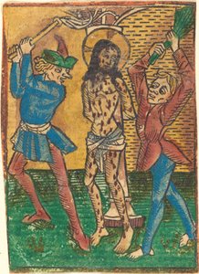 मसीह को कोड़े मारना, सी. 1490. द्वारा अज्ञात