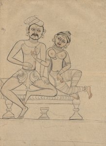बैठे हुए युगल, सी। 1800। द्वारा अज्ञात