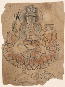 बैठे चार-सशस्त्र गणेश, सीए। 1775. द्वारा अज्ञात