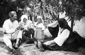 सर्बियाई परिवार, बोस्निया, प्रथम विश्व युद्ध, 1914 से ऑस्ट्रियाई लोगों के मार्ग की कहानी कह रहा है द्वारा अज्ञात