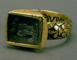 फ्रांस के राजा लुई IX (सेंट लुइस) (1215-70) (सोना और तामचीनी) की सिग्नेट रिंग (98046 भी देखें) द्वारा अज्ञात