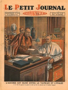 1929 के वैटिकन और इटली के बीच समझौते पर हस्ताक्षर। द्वारा अज्ञात