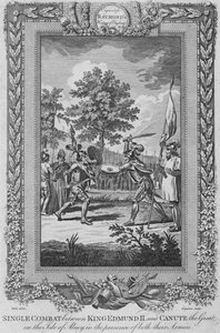 किंग एडमंड II और कैन्यूट द ग्रेट ऑन अबनी के बीच सिंगल कॉम्बैट, 1787 द्वारा अज्ञात
