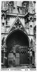 दक्षिण पूर्व पोर्च, लिंकन कैथेड्रल, c1920s द्वारा अज्ञात