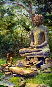 स्टोन बुद्ध, अनुराधपुरा, सीलोन के अतीत गौरव का एक अवशेष, c1924 द्वारा अज्ञात
