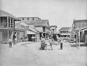 की वेस्ट, फ्लोरिडा, सी 1897 में स्ट्रीट। द्वारा अज्ञात